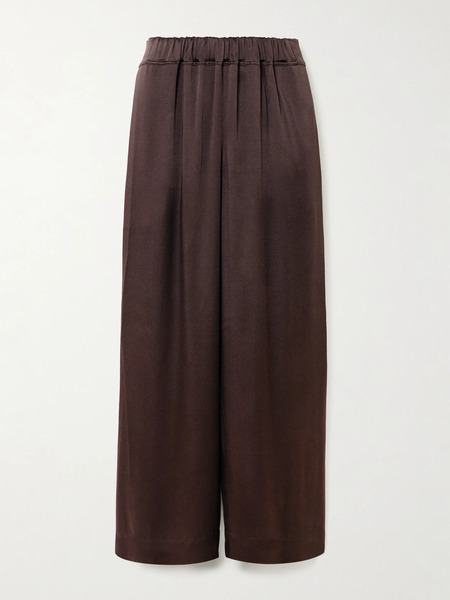  Liberowe Liberowe - Satin-crepe Wide-leg Pants - Brown 