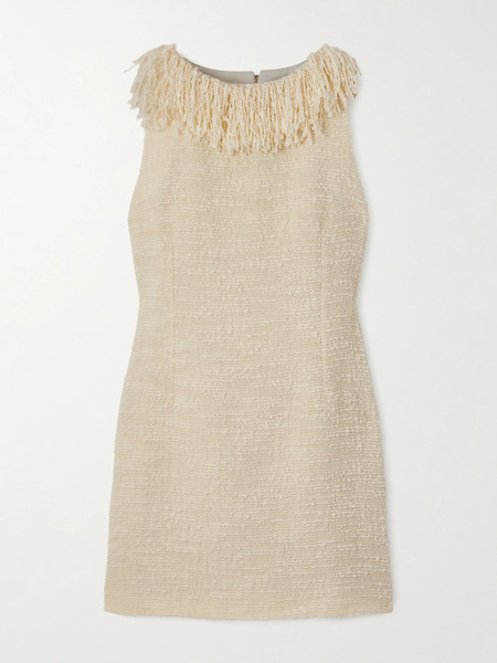  Liberowe Liberowe - Soho Fringed Wool-blend Bouclé-tweed Mini Dress - Cream 