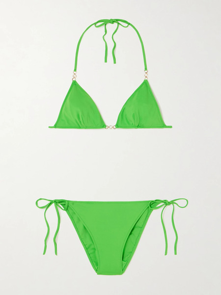  Lido Lido - Sessantaquattro Chain-embellished Triangle Bikini - Green 