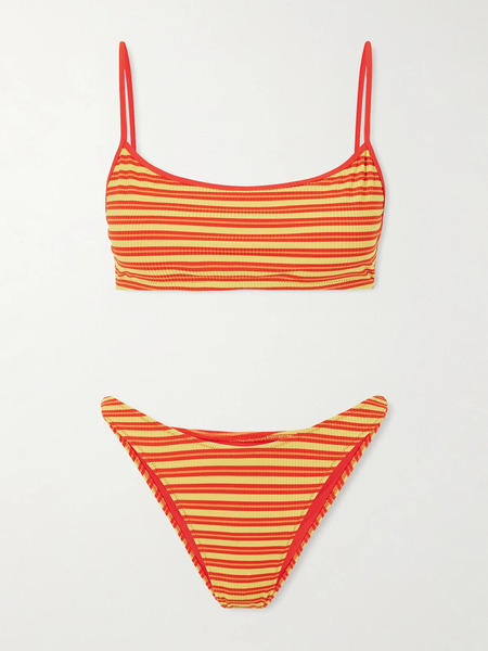  Lido Lido - Striped Ribbed Bikini - Orange 