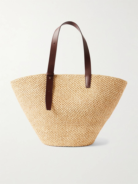  Lié Studio Lié Studio - Bianca Large Leather-trimmed Raffia Tote - Sand 