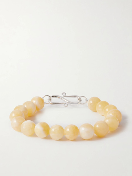  Lié Studio Lié Studio - The Mary Silver Topaz Jade Bracelet - Beige 