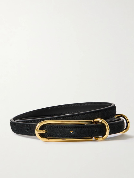  Liffner Liffner - Three Keeper Croc-effect Leather Belt - Black 