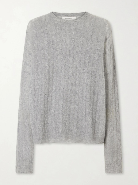 Lisa Yang Lisa Yang - Amabel Cable-knit Cashmere And Silk-blend Sweater - Light Gray 