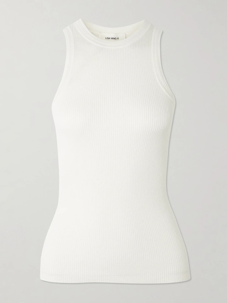  Lisa Yang Lisa Yang - Amya Ribbed Cotton And Cashmere-blend Tank - Off-white 