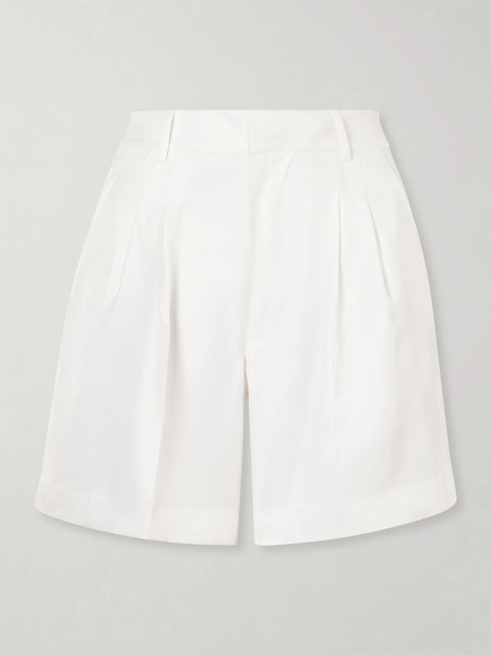  Lisa Yang Lisa Yang - Pleated Silk-twill Shorts - White 