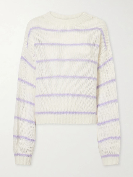  Lisa Yang Lisa Yang - Sabelle Striped Knitted Wool And Silk-blend Sweater - Cream 