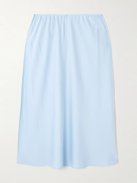  Lisa Yang Lisa Yang - Silk-blend Satin Midi Skirt - Light Blue 