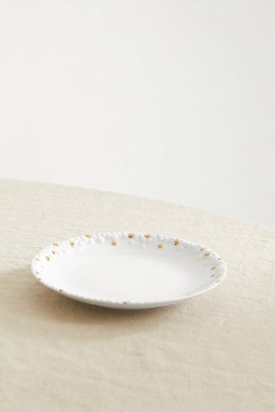  L'objet L'objet - + Haas Brothers Mojave 17cm Gold-plated Porcelain Plate - White 