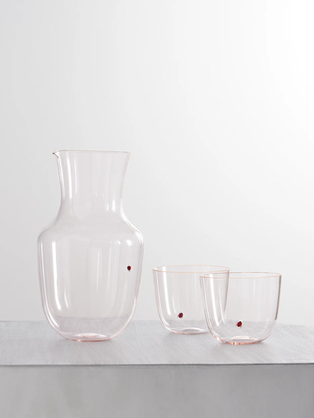  Lobmeyr Lobmeyr - Alpha Set Of Two Crystal Glass Tumblers And Pitcher - Blush 