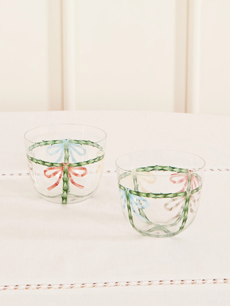  Lobmeyr Lobmeyr - + Gohar World Alpha Bow Set Of Two Painted Crystal Glass Tumblers - Multi 