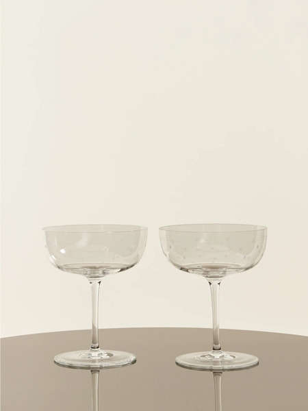  Lobmeyr Lobmeyr - Rothschild Stars Set Of Two Crystal Champagne Cup - Clear 