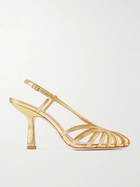  Loeffler Randall Loeffler Randall - Alexandra Metallic Leather Sandals - Gold 