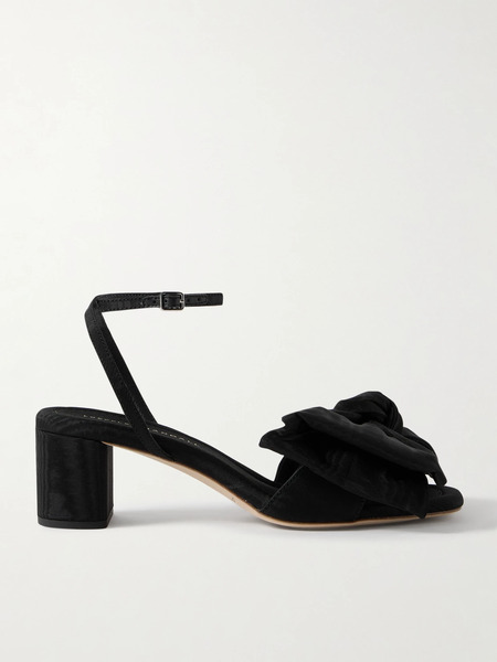  Loeffler Randall Loeffler Randall - Carmen Bow-embellished Moire Sandals - Black 