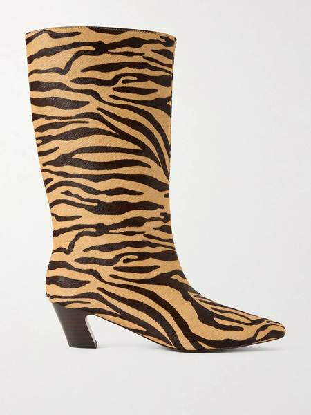  Loeffler Randall Loeffler Randall - Cleo Zebra-print Calf Hair Knee Boots - Zebra Print 