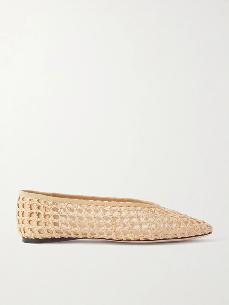  Loeffler Randall Loeffler Randall - Emery Crocheted Raffia Ballet Flats - Beige 