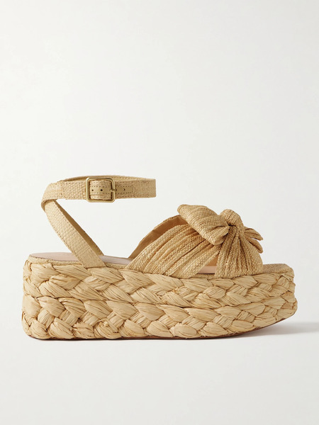  Loeffler Randall Loeffler Randall - Gaby Raffia Platform Sandals - Beige 