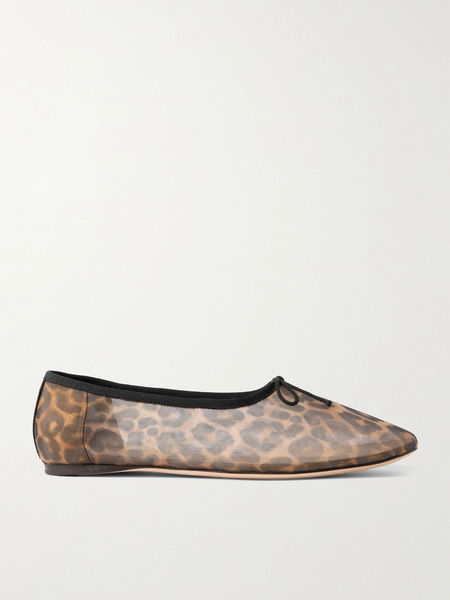  Loeffler Randall Loeffler Randall - Landon Leopard-print Mesh Ballet Flats - Leopard Print 