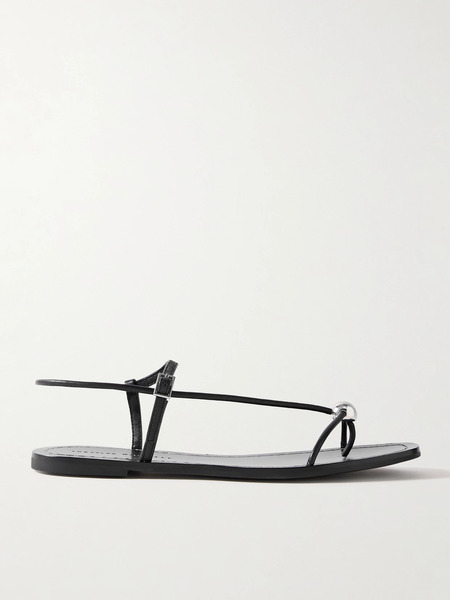  Loeffler Randall Loeffler Randall - Lara Embellished Leather Sandals - Black 