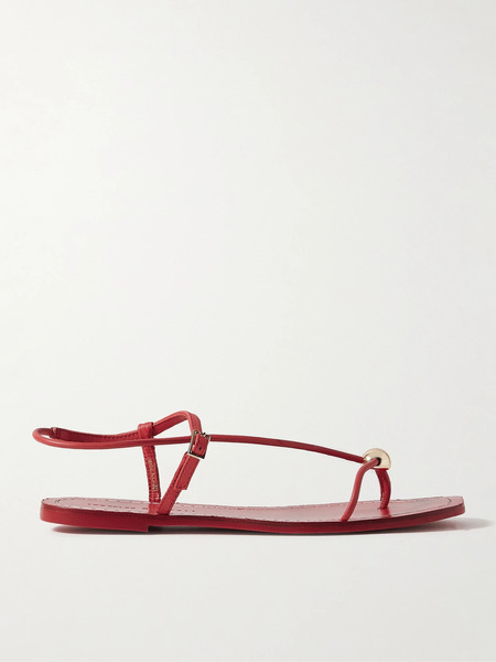  Loeffler Randall Loeffler Randall - Lara Embellished Leather Sandals - Red 