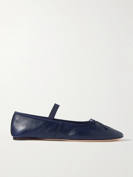  Loeffler Randall Loeffler Randall - Leonie Bow-embellished Leather Flats - Navy 