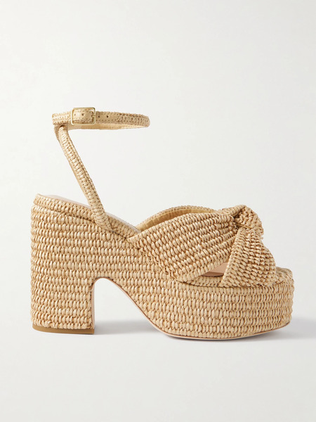  Loeffler Randall Loeffler Randall - Liza Raffia Platform Sandals - Beige 