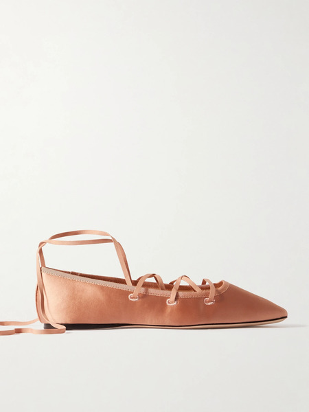  Loeffler Randall Loeffler Randall - Louisa Lace-up Satin Ballet Flats - Blush 