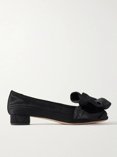  Loeffler Randall Loeffler Randall - Noa Bow-embellished Moire Point-toe Flats - Black 