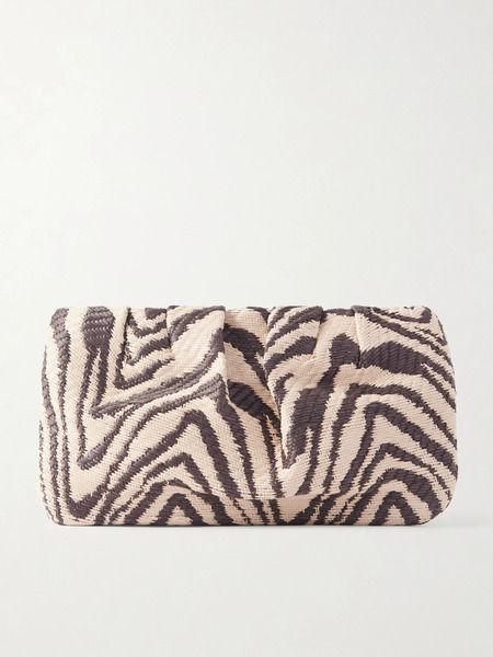  Loeffler Randall Loeffler Randall - Serena Zebra-jacquard Woven Clutch - Brown 