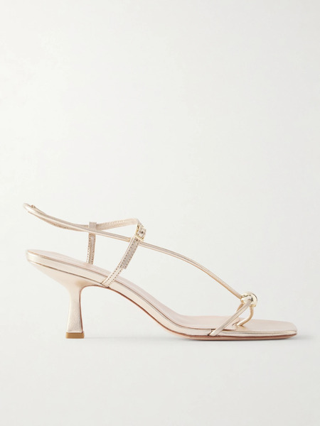  Loeffler Randall Loeffler Randall - Triana Embellished Metallic Leather Sandals - Off-white 