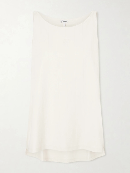  Loewe Loewe - Anagram Embroidered Ribbed-knit Tank Top - Cream 