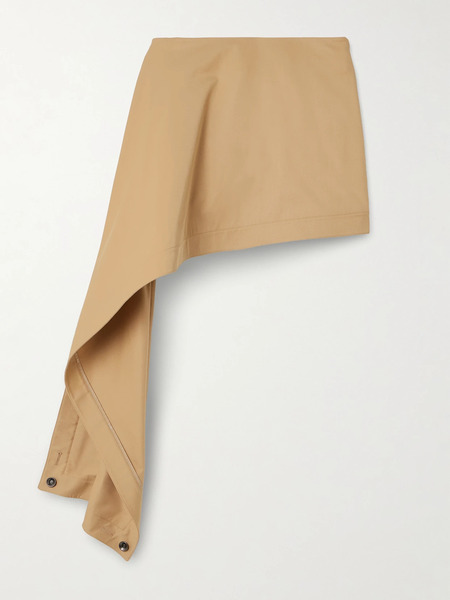  Loewe Loewe - Asymmetric Cotton And Silk-blend Mini Skirt - Beige 