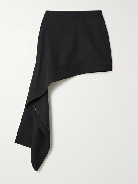 Loewe Loewe - Asymmetric Wool-twill Mini Skirt - Black 