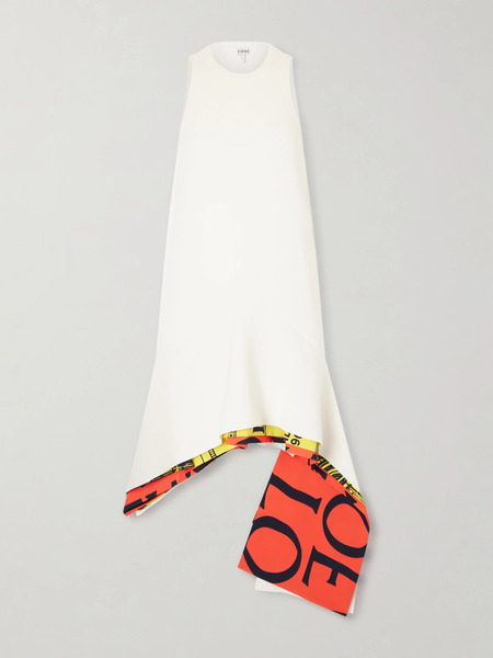  Loewe Loewe - Asymmetrical Layered Woven Midi Dress - White 