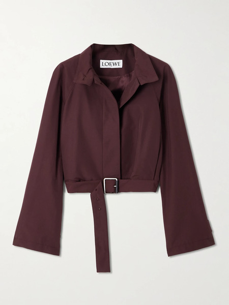  Loewe Loewe - Belted Cotton-blend Shell Jacket - Burgundy 