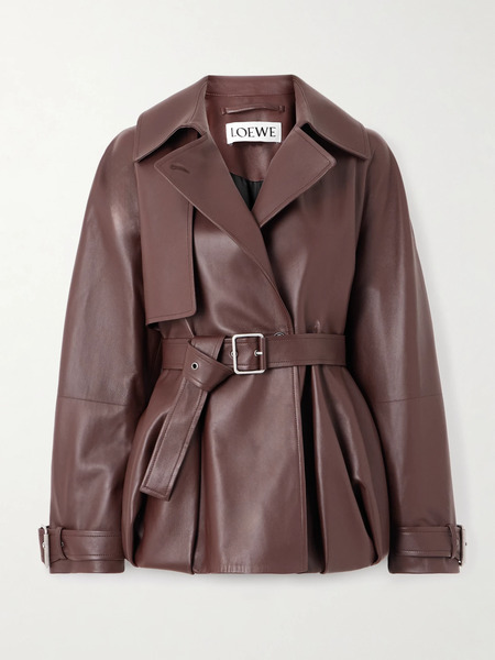 Loewe Loewe - Belted Leather Jacket - Dark Brown 