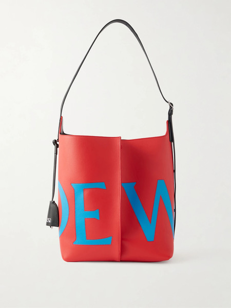  Loewe Loewe - Bilbao Large Pleated Printed Leather Shoulder Bag - Red 