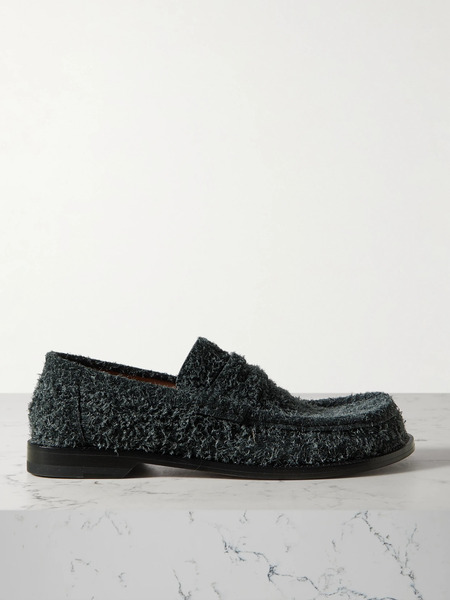  Loewe Loewe - Campo Brushed Suede Loafers - Gray 
