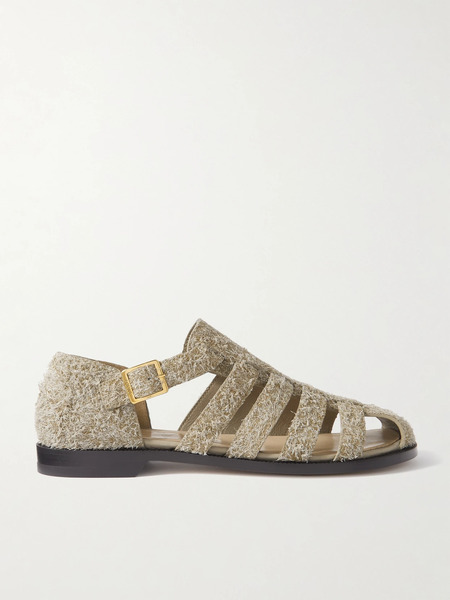  Loewe Loewe - Campo Cutout Brushed-suede Sandals - Beige 