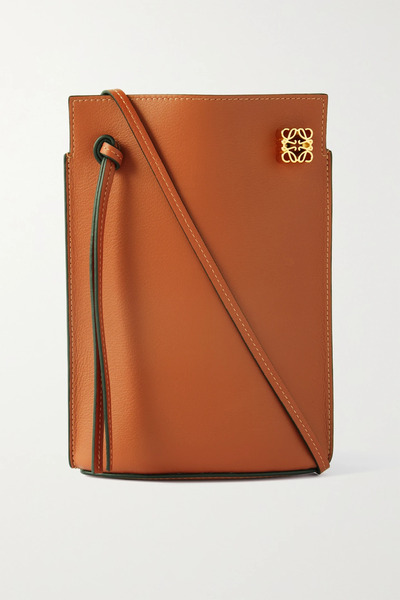  Loewe Loewe - Dice Pocket Embellished Leather Shoulder Bag - Tan 