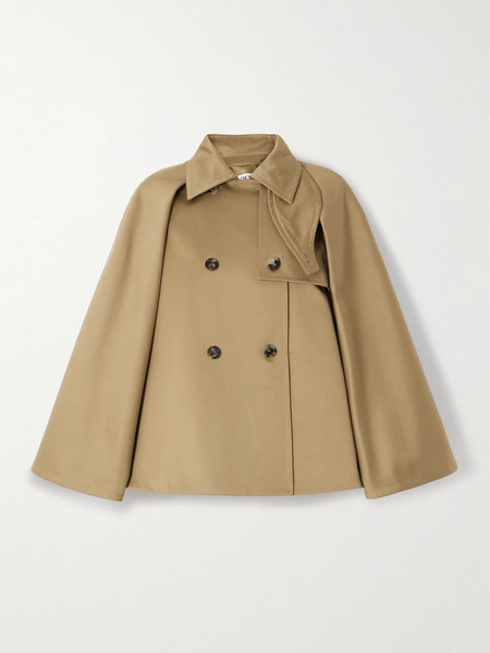  Loewe Loewe - Double-breasted Cape-effect Organic Cotton-gabardine Jacket - Beige 