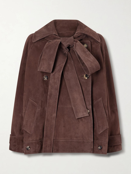  Loewe Loewe - Double-breasted Suede Jacket - Dark Brown 