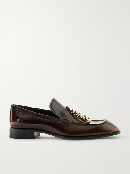  Loewe Loewe - Embellished Leather Loafers - Brown 