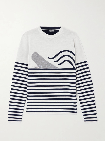  Loewe Loewe - Embroidered Jacquard-knit Wool-blend Sweater - Off-white 