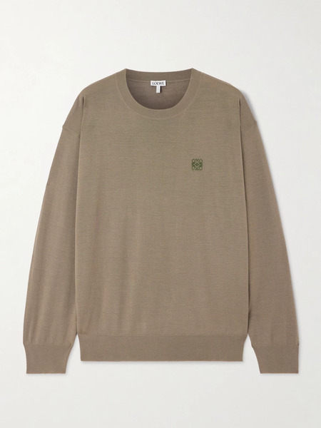 Loewe Loewe - Embroidered Wool Sweater - Sage Green 