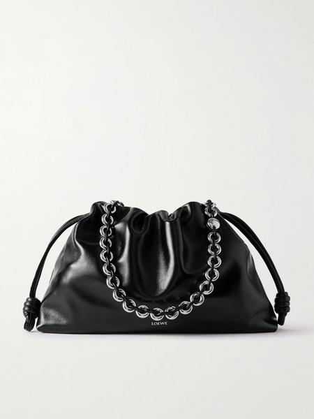  Loewe Loewe - Flamenco Large Embellished Leather Clutch - Black 