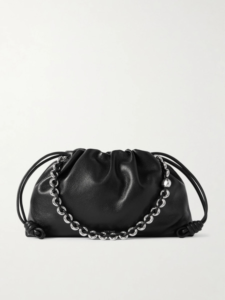  Loewe Loewe - Flamenco Large Textured-leather Shoulder Bag - Black 