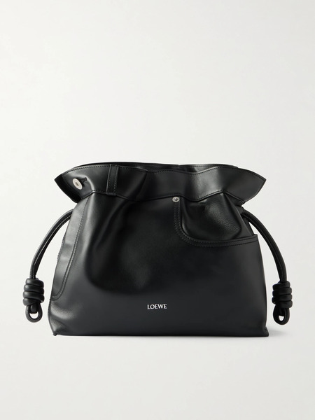  Loewe Loewe - Flamenco Panta Medium Leather Clutch - Black 