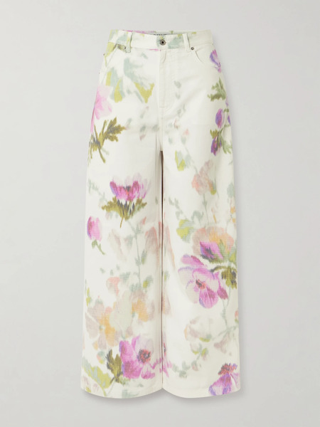  Loewe Loewe - Floral-print High-rise Straight-leg Jeans - White 