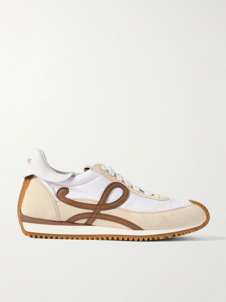  Loewe Loewe - Flow Runner 2.0 Leather-trimmed Shell And Suede Sneakers - White 